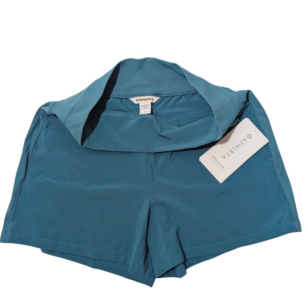 Athleta 4 Brooklyn short borealis green lightweight comfort casual elastic waist - Picture 3 of 3
